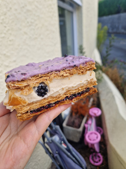 Blackberry & vanilla slice