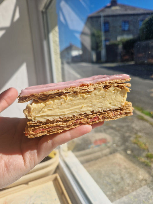 Rhubarb & custard slice