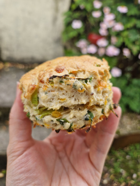 Cheddar, leek & mustard scones