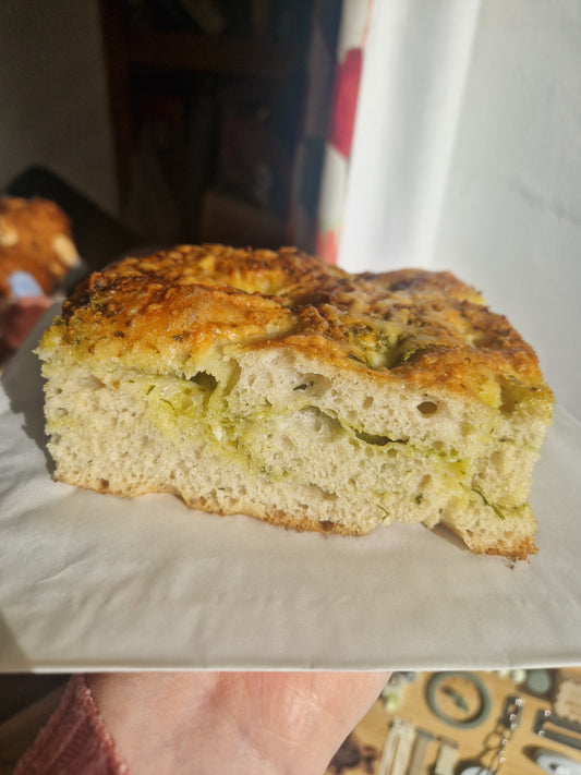Wild Garlic & Cheddar focaccia